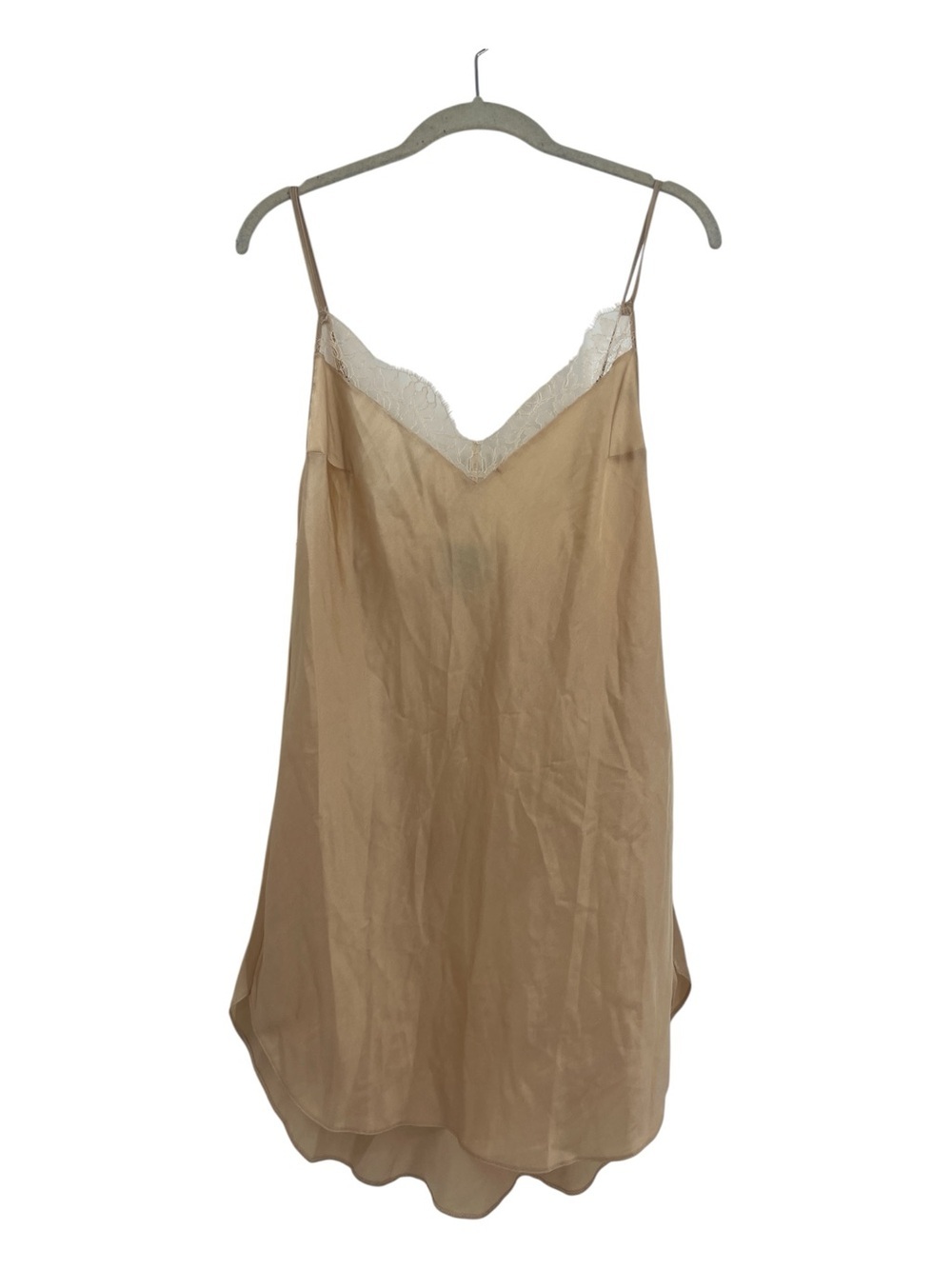 NWT’S Victoria’s Secret Silky Beige Lace-Trim Slip Dress